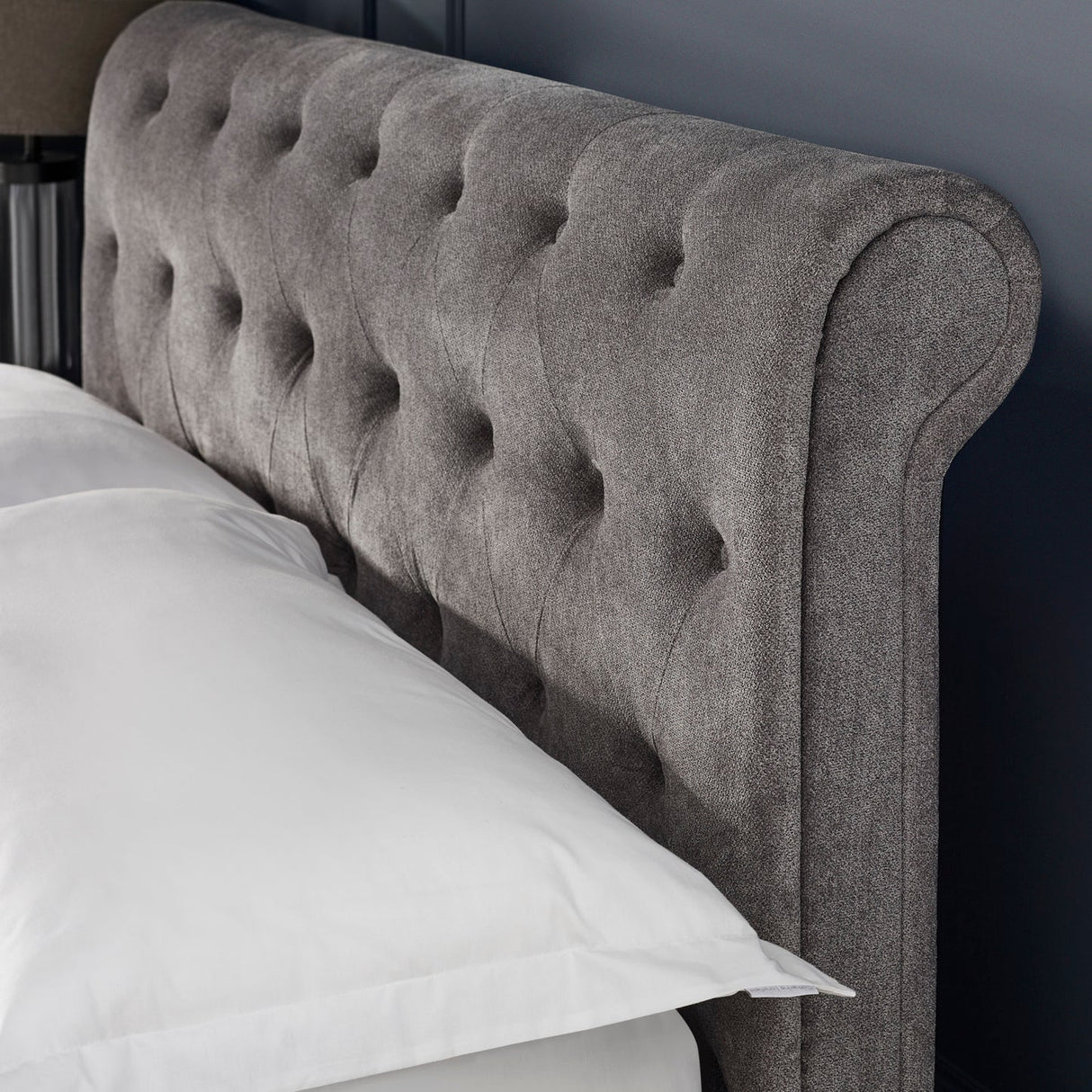 Chenille Fabric Double Bed With 2 Drawers - Ravello