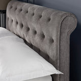 Chenille Fabric Double Bed With 2 Drawers - Ravello