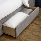 Chenille Fabric Double Bed With 2 Drawers - Ravello