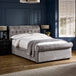 Chenille Fabric Double Bed With 2 Drawers - Ravello