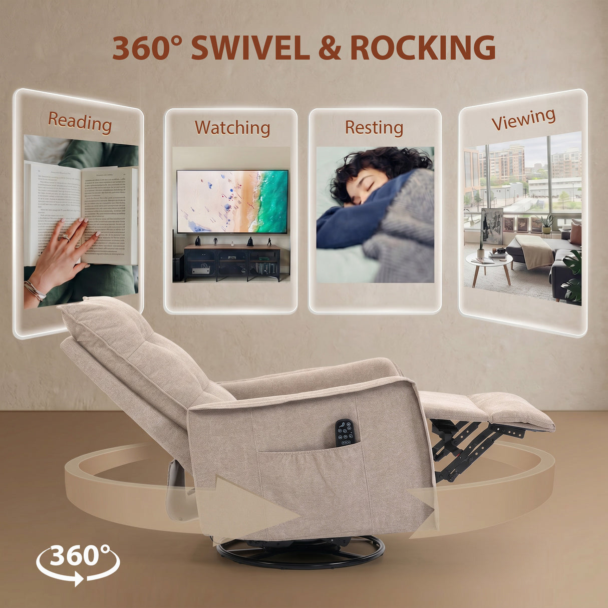 Chenille Fabric Recliner Chair 71cm Wide With Footrest - Velmora