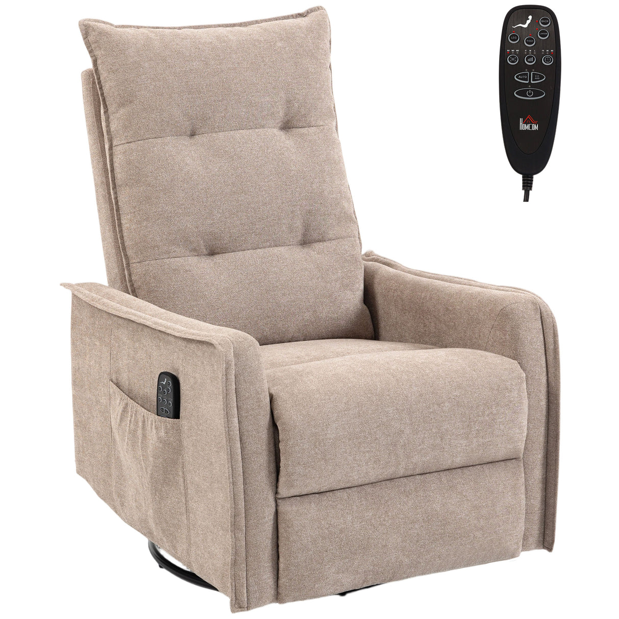 Chenille Fabric Recliner Chair 71cm Wide With Footrest - Velmora