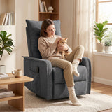 Chenille Fabric Recliner Chair 71cm Wide With Footrest - Velmora
