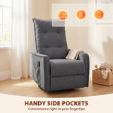 Chenille Fabric Recliner Chair 71cm Wide With Footrest - Velmora