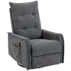 Chenille Fabric Recliner Chair 71cm Wide With Footrest - Velmora