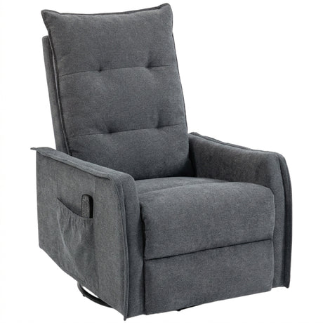 Chenille Fabric Recliner Chair 71cm Wide With Footrest - Velmora