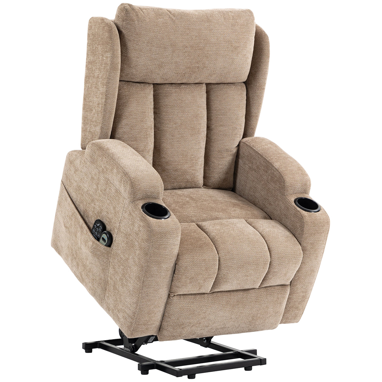Chenille Fabric Recliner Chair 82cm Wide With Footrest - Velmora