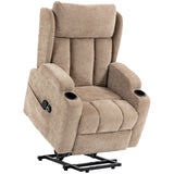 Chenille Fabric Recliner Chair 82cm Wide With Footrest - Velmora