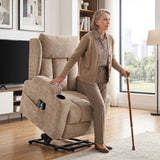Chenille Fabric Recliner Chair 82cm Wide With Footrest - Velmora