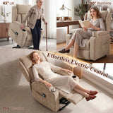 Chenille Fabric Recliner Chair 82cm Wide With Footrest - Velmora