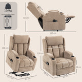 Chenille Fabric Recliner Chair 82cm Wide With Footrest - Velmora