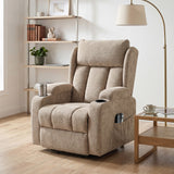 Chenille Fabric Recliner Chair 82cm Wide With Footrest - Velmora