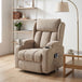 Chenille Fabric Recliner Chair 82cm Wide With Footrest - Velmora