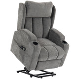 Chenille Fabric Recliner Chair 82cm Wide With Footrest - Velmora