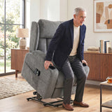 Chenille Fabric Recliner Chair 82cm Wide With Footrest - Velmora