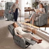 Chenille Fabric Recliner Chair 82cm Wide With Footrest - Velmora