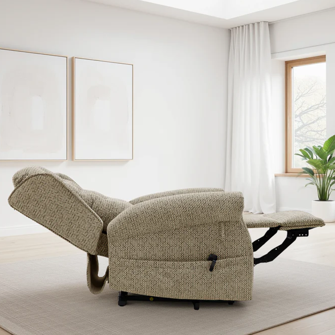 Chenille Fabric Rise and Recliner Armchair - Sienna