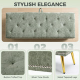 Chenille Fabric Storage Ottoman 114cm Wide With Metal Legs - Velmora