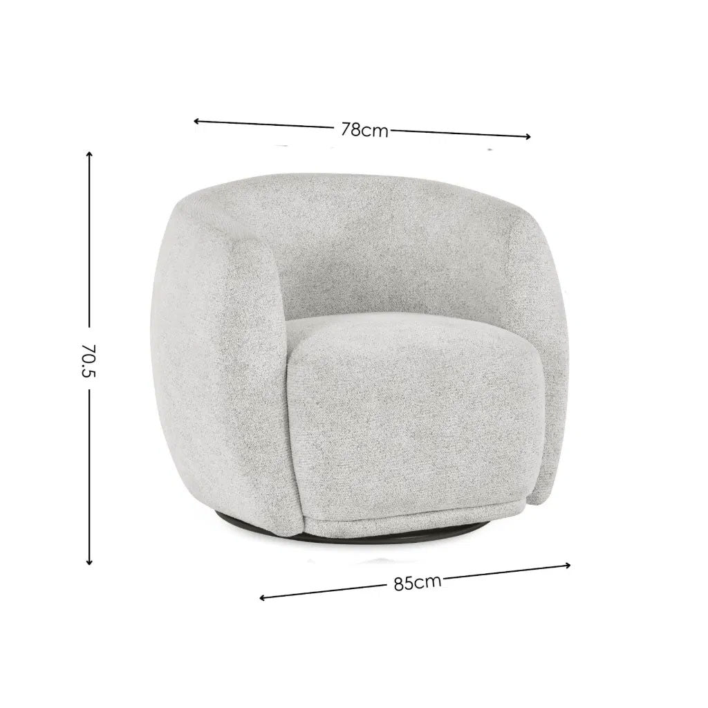 Chenille Fabric Swivel Accent Chair - Bowline