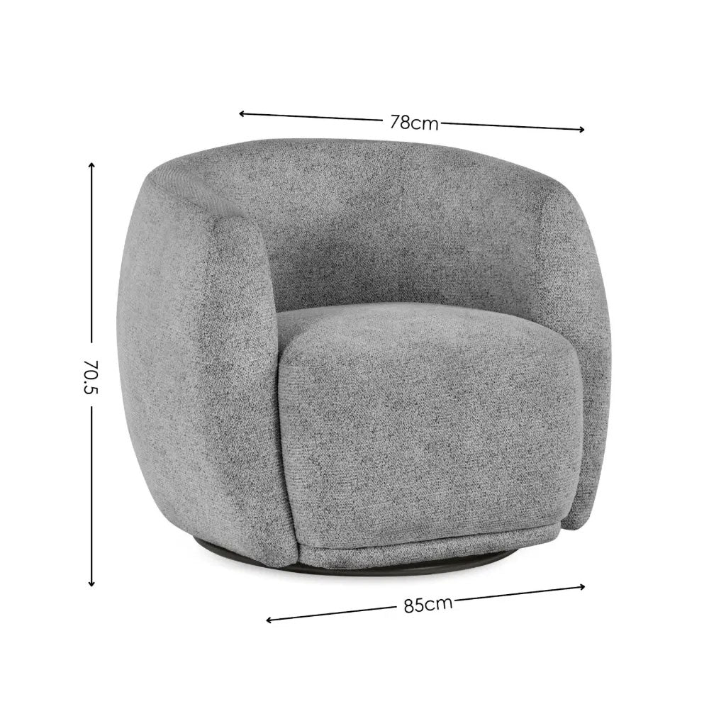 Chenille Fabric Swivel Accent Chair - Bowline