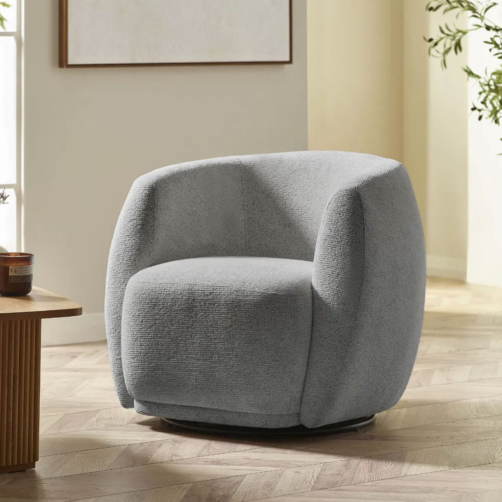 Chenille Fabric Swivel Accent Chair - Bowline