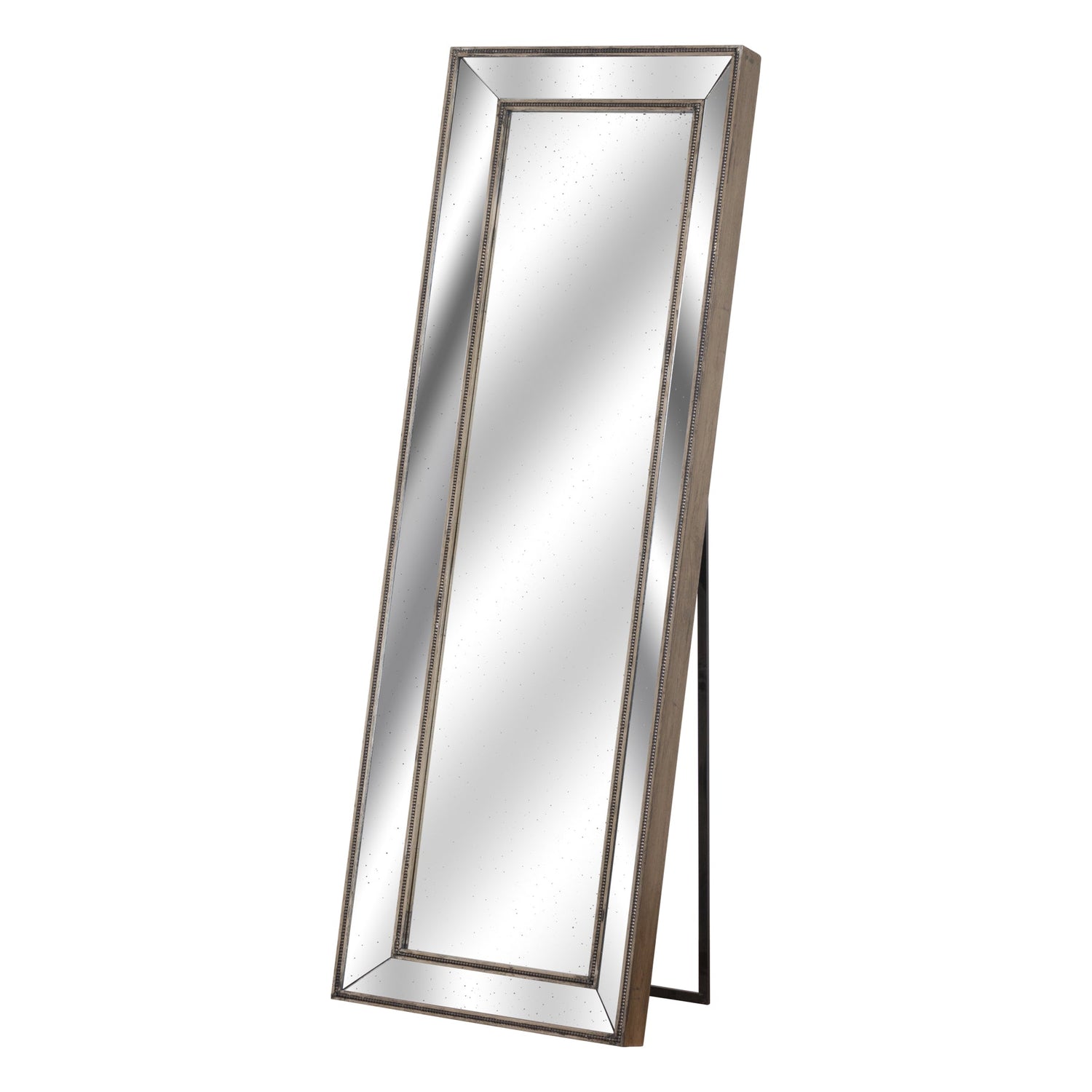 Cheval Mirror Tall In Antique Wooden Frame - Augustus