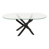 Clear Glass Coffee Table Oval With Metal Legs - Sheldon