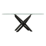 Clear Glass Coffee Table Oval With Metal Legs - Sheldon