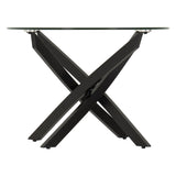 Clear Glass Coffee Table Oval With Metal Legs - Sheldon