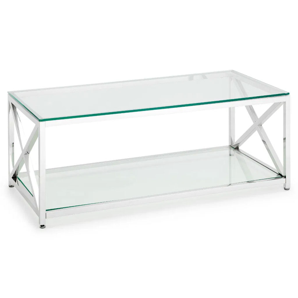 Clear Glass Coffee Table Rectangular - Miami