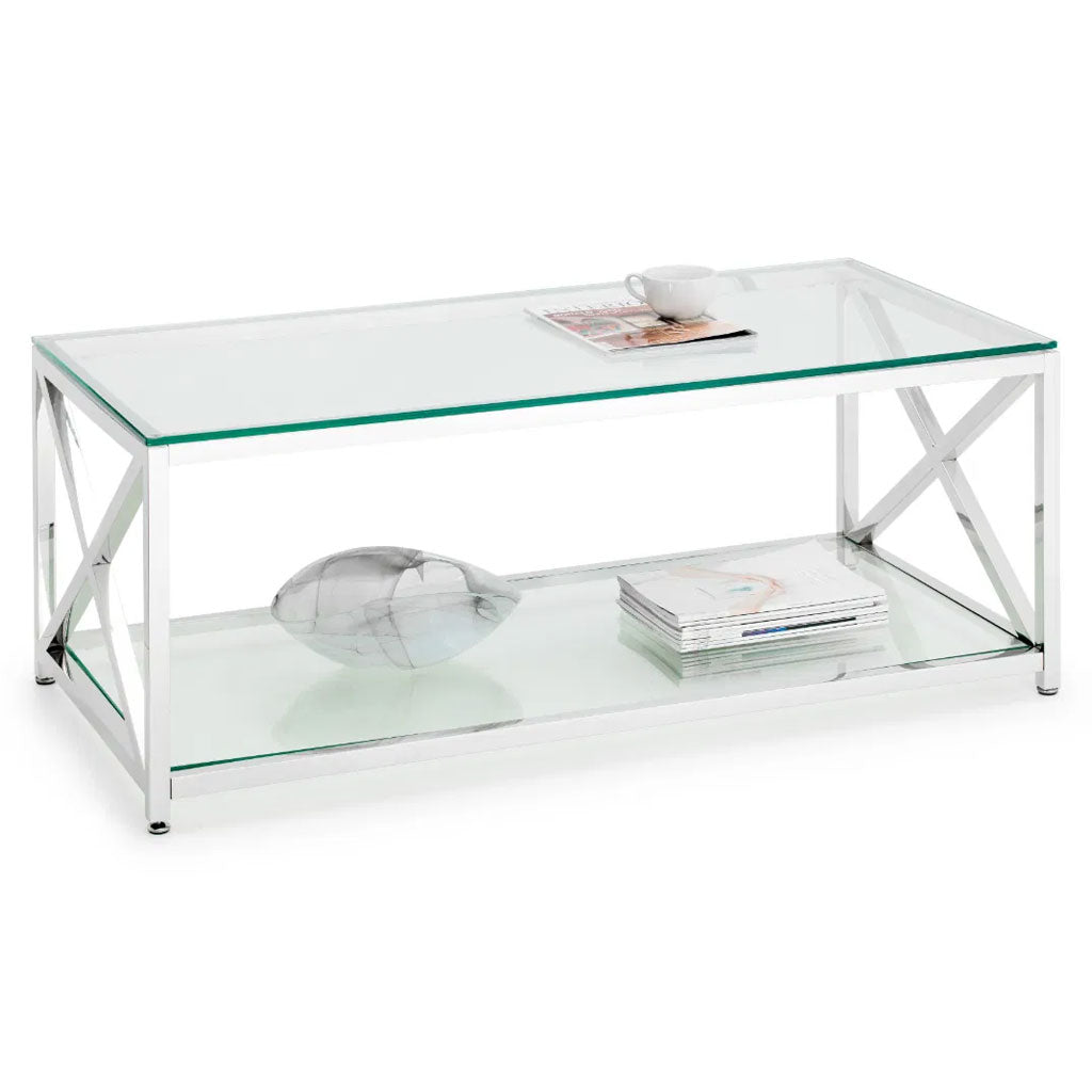 Clear Glass Coffee Table Rectangular - Miami