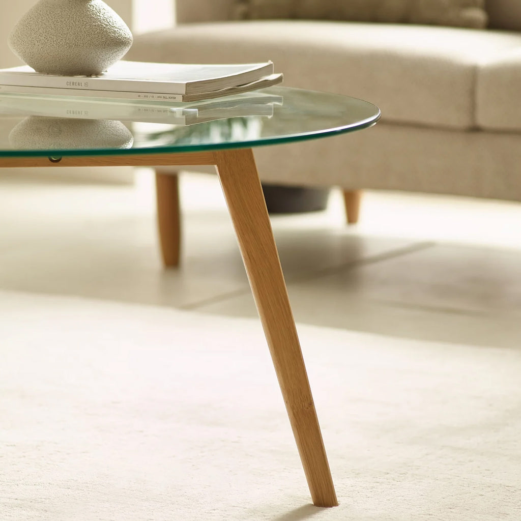 Clear Glass Coffee Table Round - Bryant