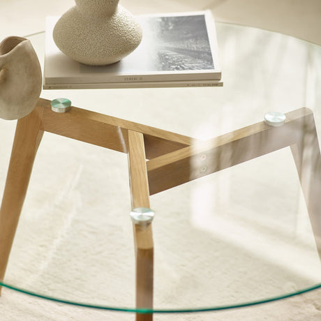 Clear Glass Coffee Table Round - Bryant
