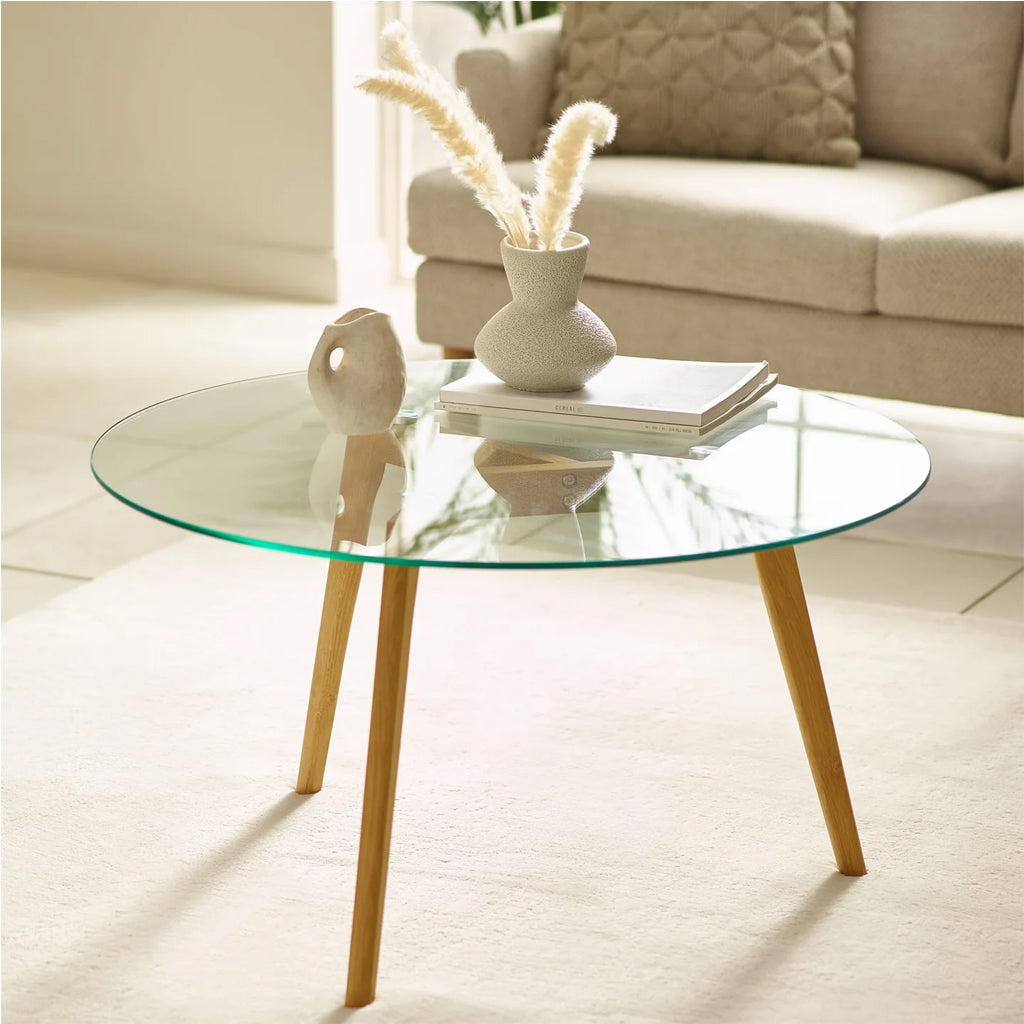 Clear Glass Coffee Table Round - Bryant