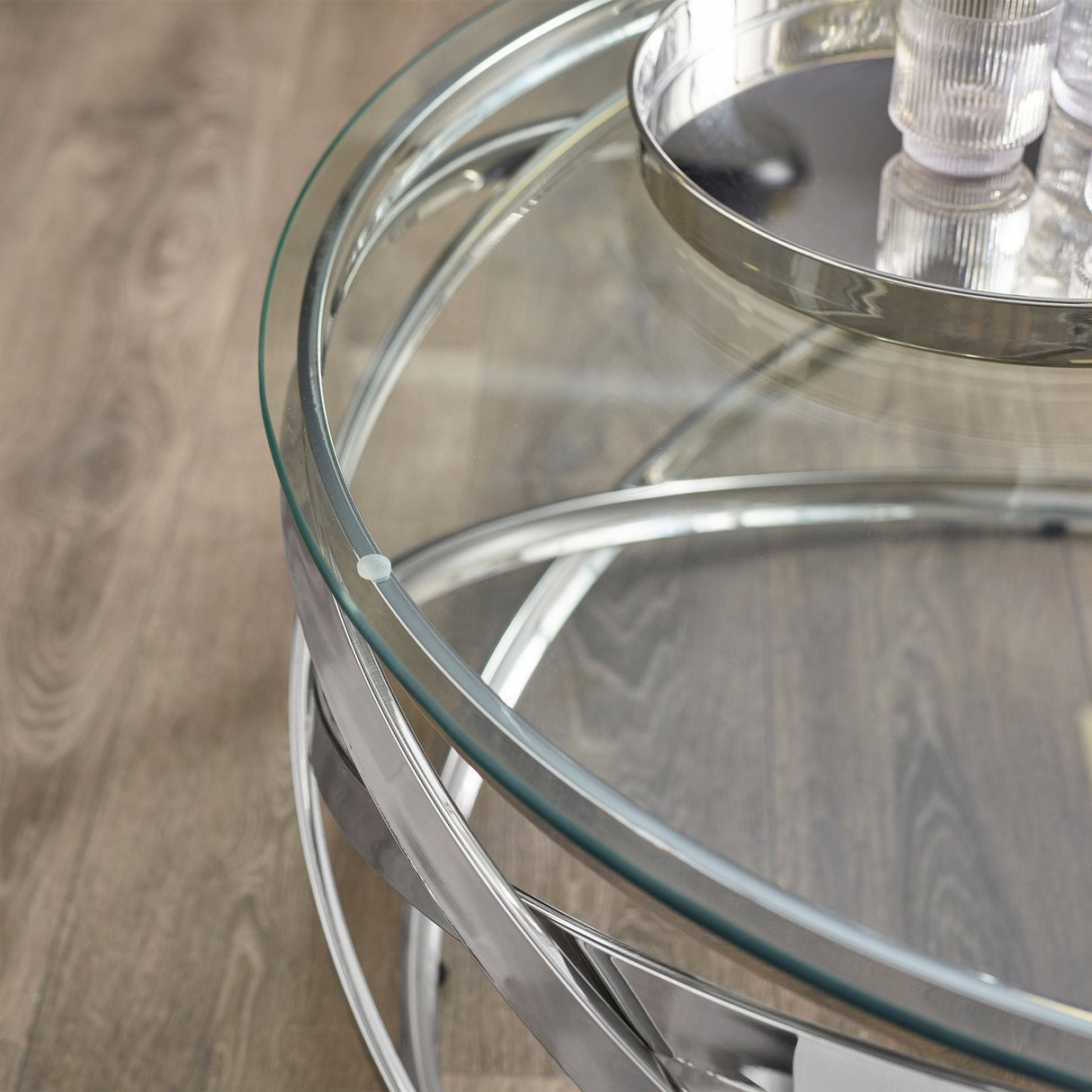 Clear Glass Coffee Table Round - Vienna