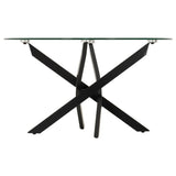 Clear Glass Coffee Table Round With Metal Legs - Sheldon