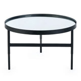 Clear Glass Coffee Table With Metal Frame Round - Franki