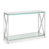 Clear Glass Console Table Rectangular - Miami