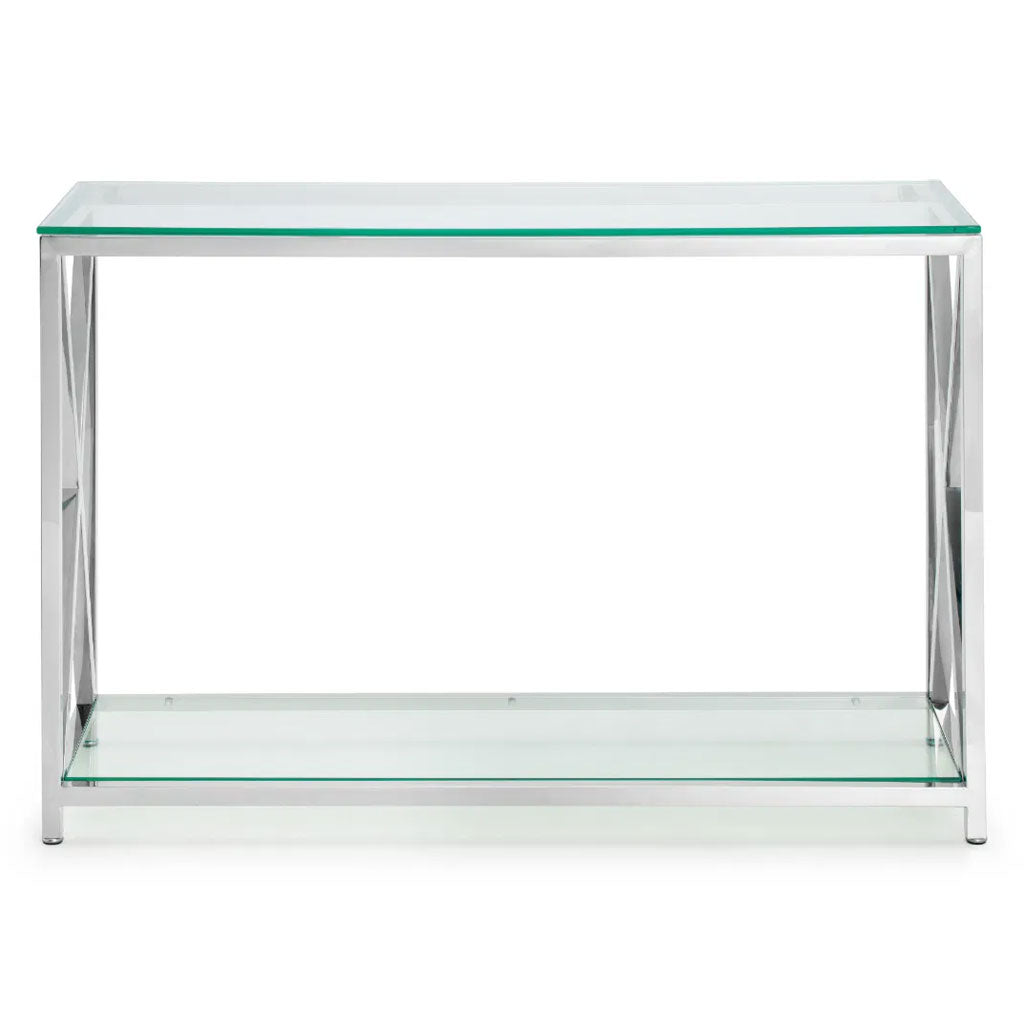 Clear Glass Console Table Rectangular - Miami