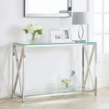 Clear Glass Console Table Rectangular - Miami