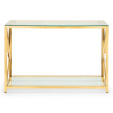 Clear Glass Console Table Rectangular - Miami