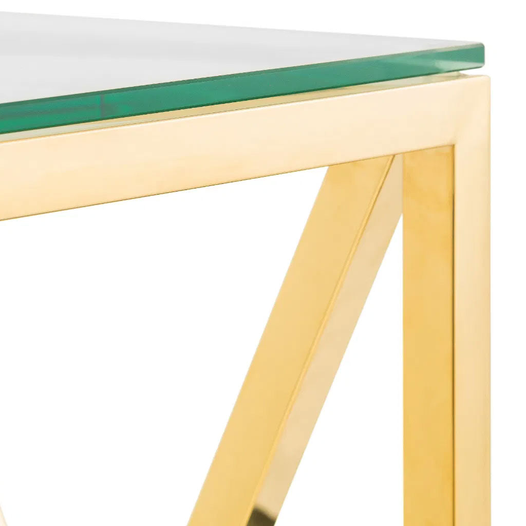 Clear Glass Console Table Rectangular - Miami