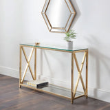 Clear Glass Console Table Rectangular - Miami