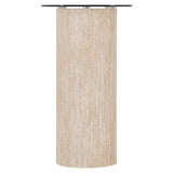 Clear Glass Console Table With Cream Marble Effect Base - Modena