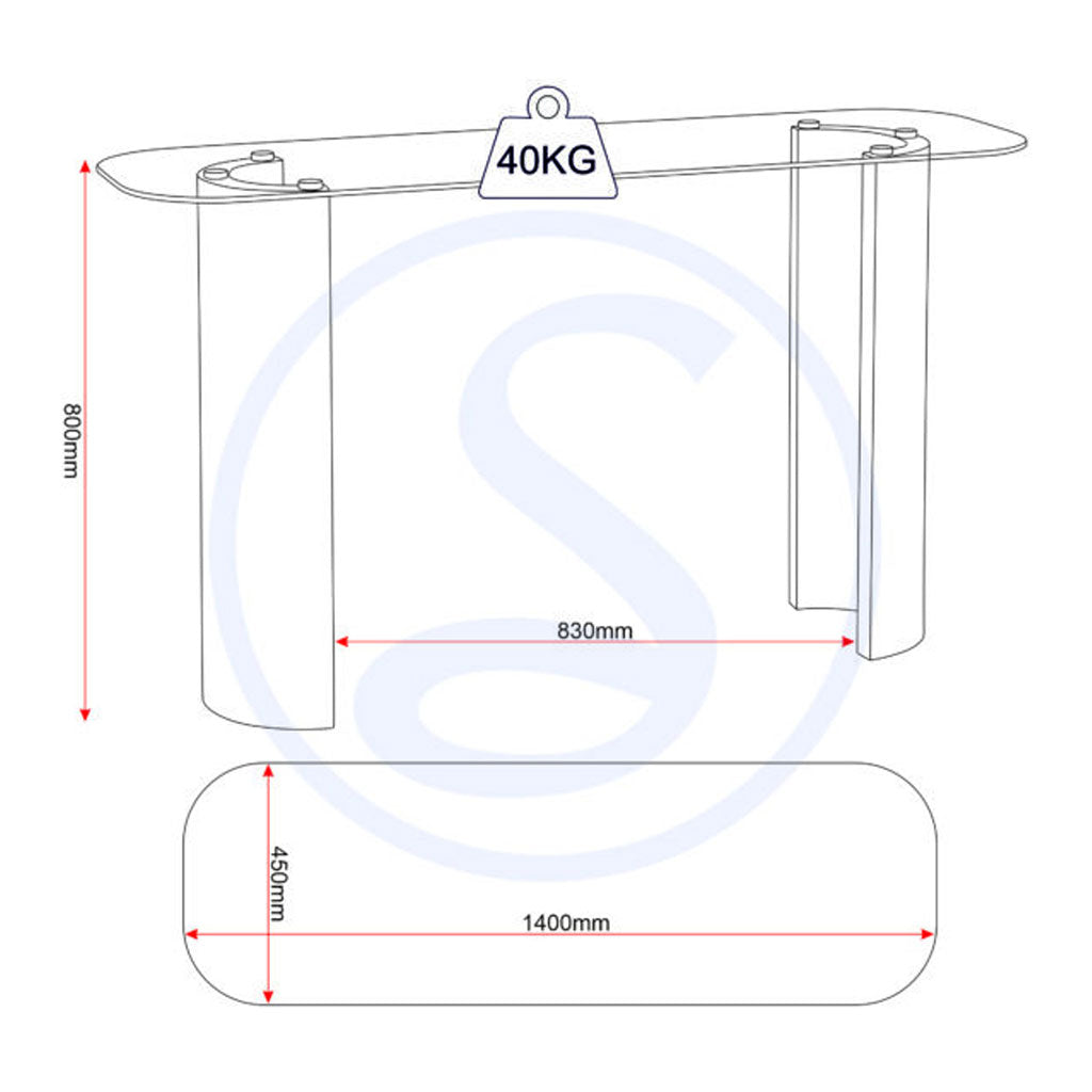 Clear Glass Console Table With Cream Marble Effect Base - Modena
