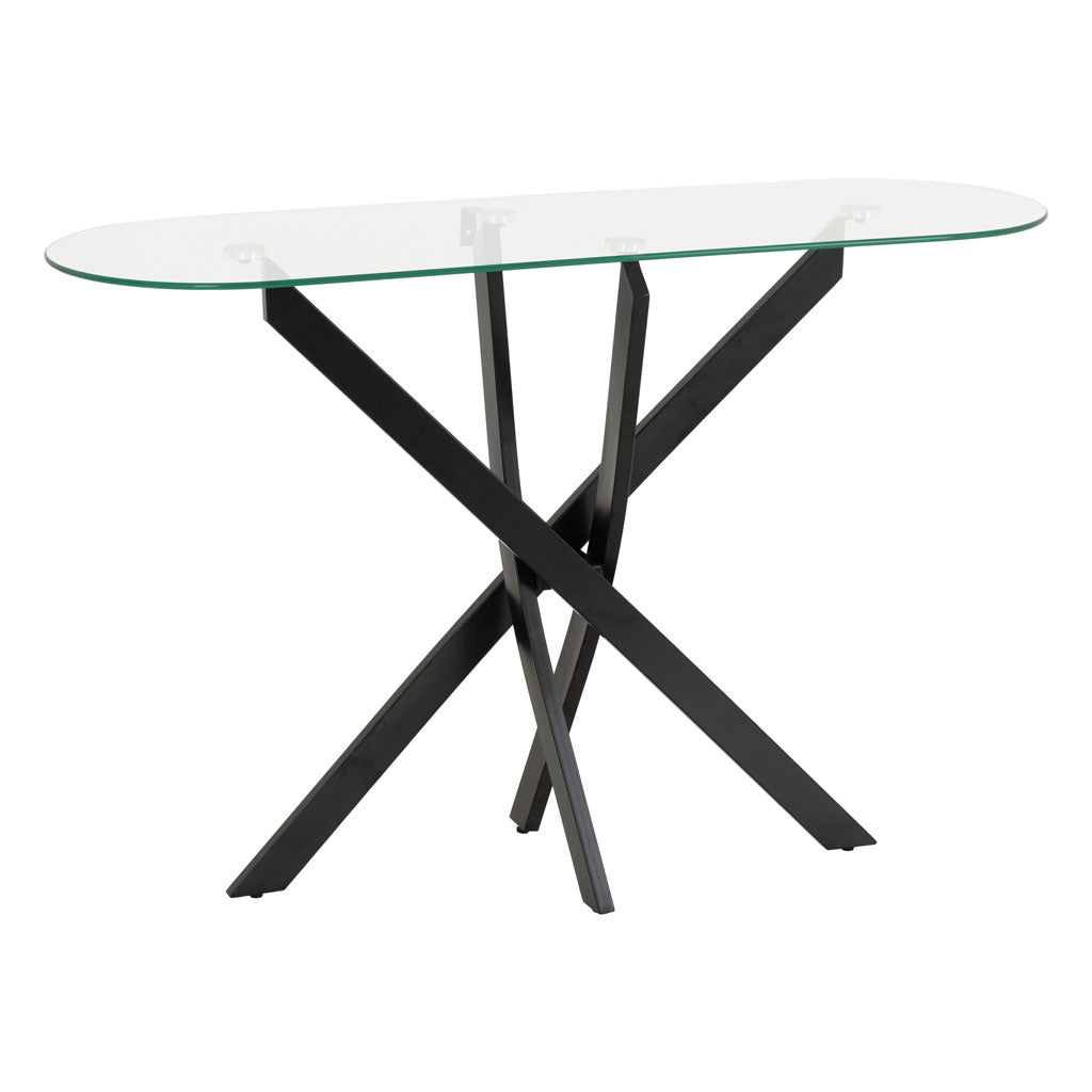 Clear Glass Console Table With Metal Legs - Sheldon