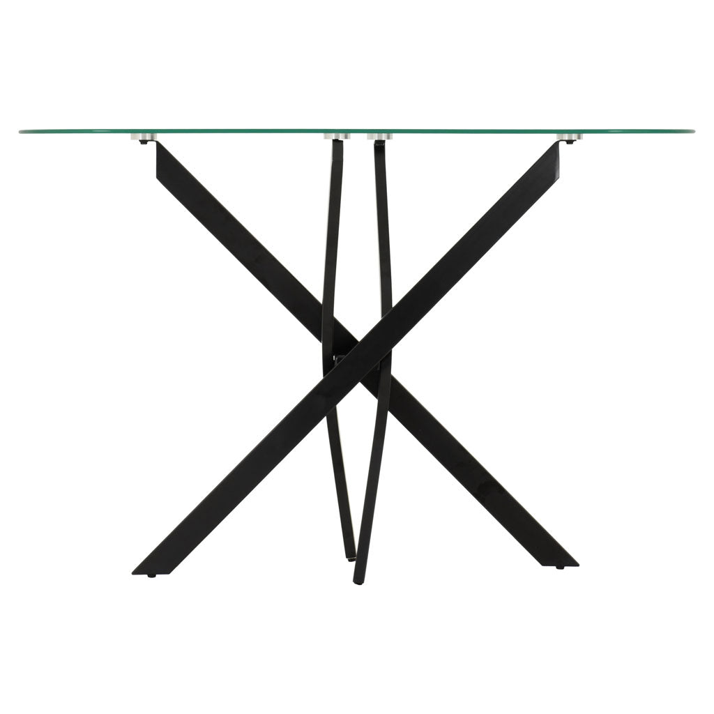 Clear Glass Console Table With Metal Legs - Sheldon