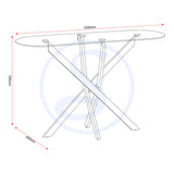 Clear Glass Console Table With Metal Legs - Sheldon