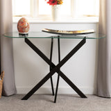 Clear Glass Console Table With Metal Legs - Sheldon