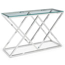 Clear Glass Console Table With Steel Frame - Biarritz